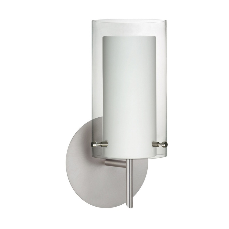 Besa 1SW-C44007-SN Pahu One Light Wall Sconce Satin Nickel
