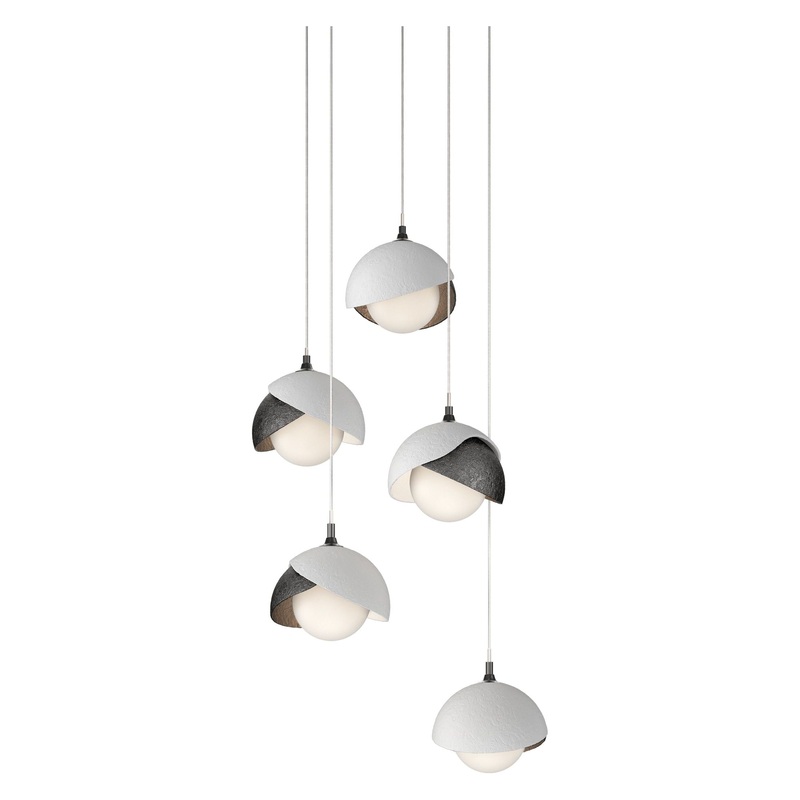 Brooklyn 5-Light Double Shade Pendant Ink White