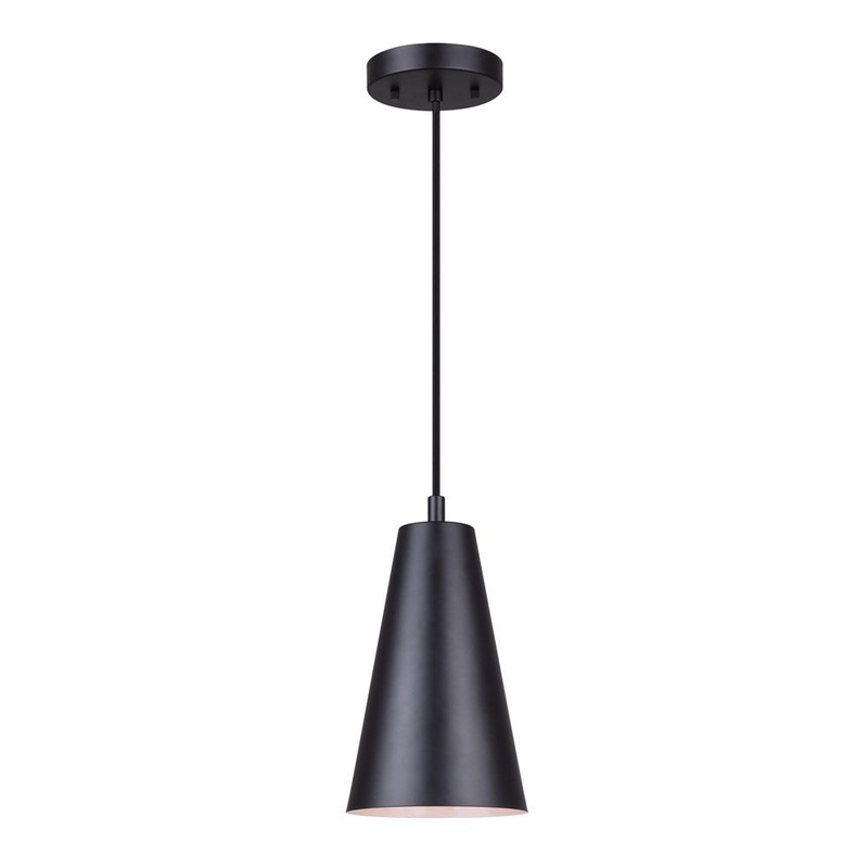 Canarm IPL1056A01BK Orli One Light Pendant Matte Black