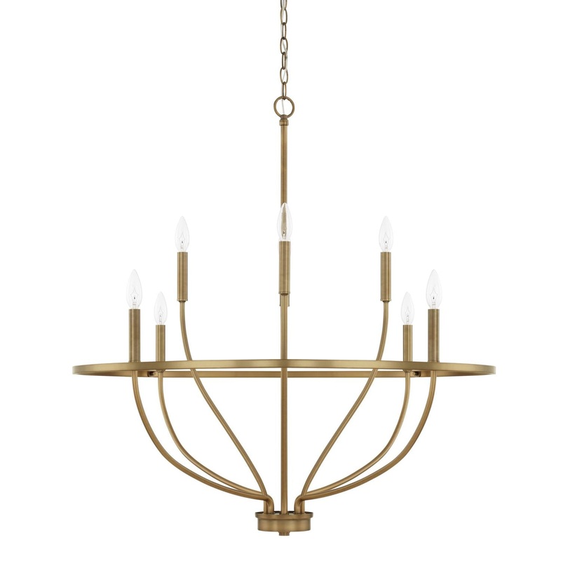 Capital Lighting 428581AD Greyson 8 Light Chandelier Aged Brass