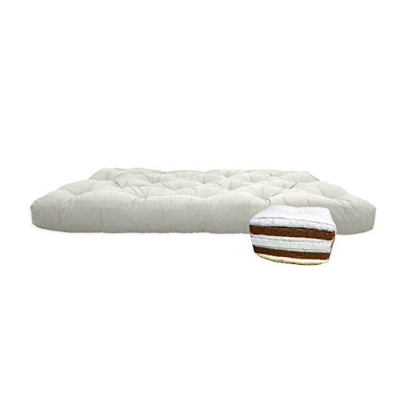 Futon Cocco con 1 Strato di Lattice, 90x200x17 cm.