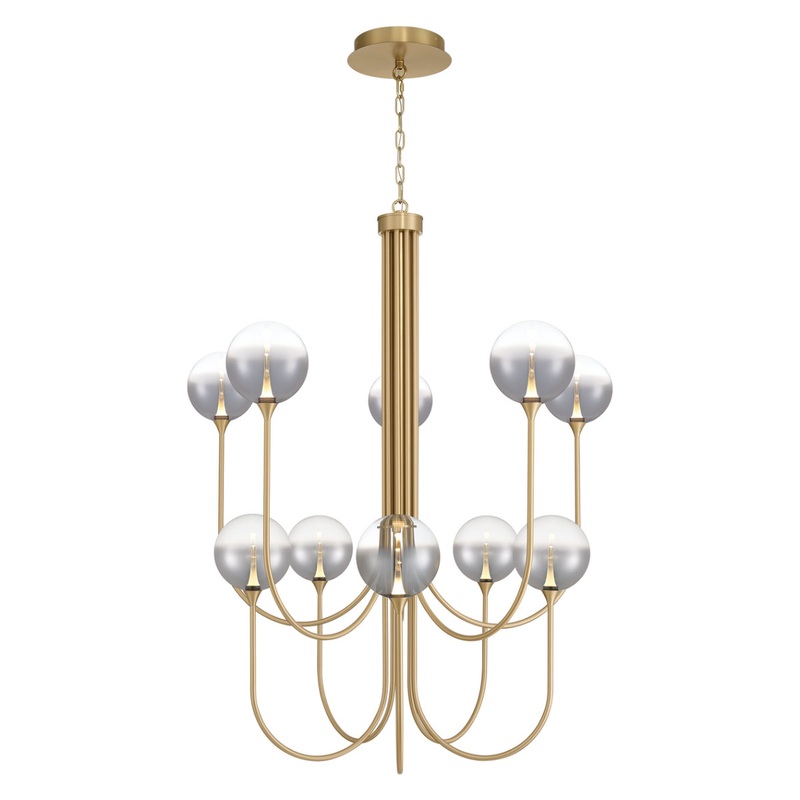 Iissa 10-Light 40″ Chandelier Gold Smoked Glass