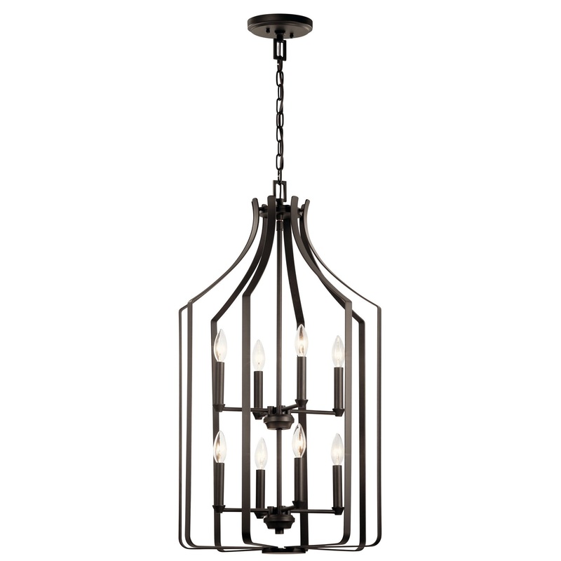 Kichler 42498OZ Eight Light Foyer Chandelier, Olde Bronze