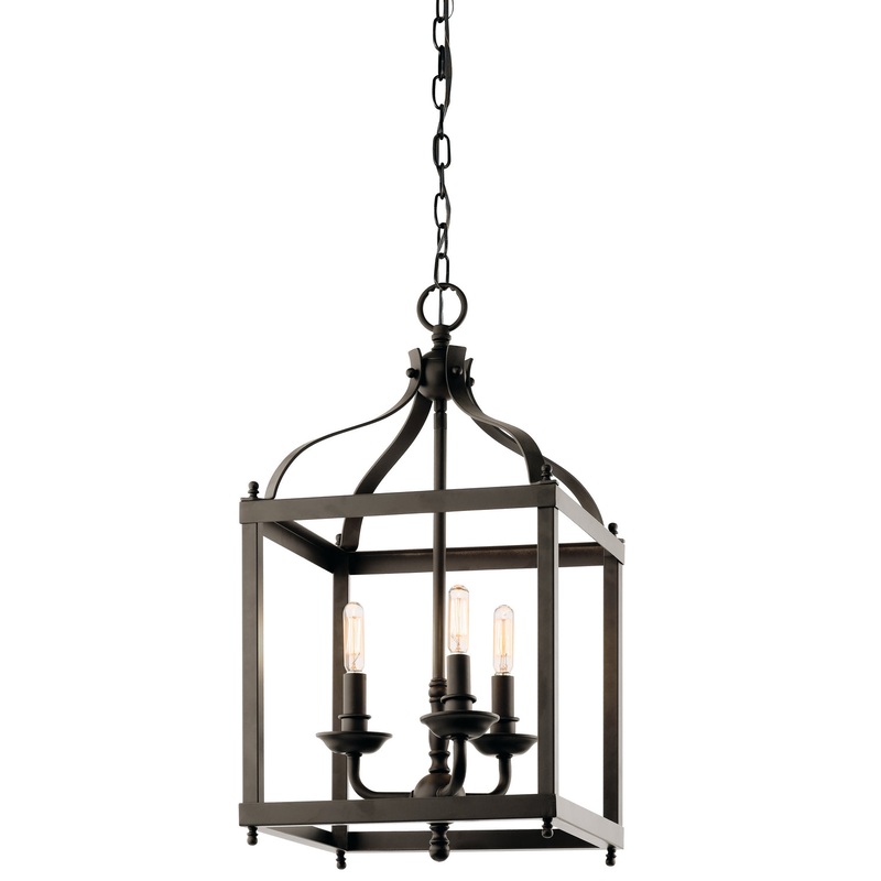 Kichler 42566OZ Three Light Pendant, Olde Bronze