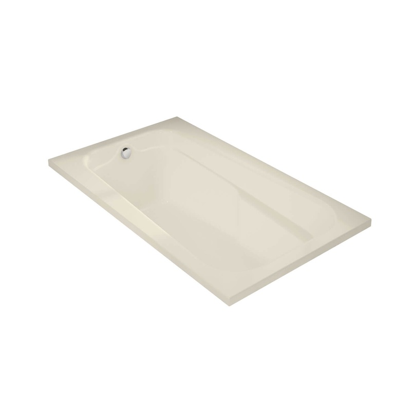 MAAX 100103-000-004-000 Tempest 60 x 36 Acrylic Alcove End Drain Bathtub in Bone
