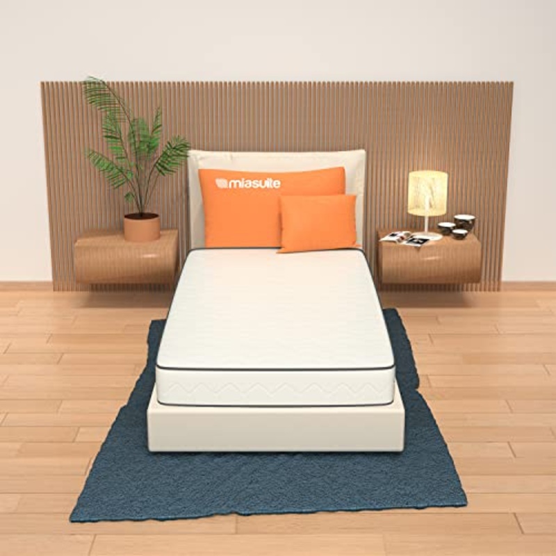 Miasuite Primavera H12 Materasso Singolo Dispositivo Medico Certificato Detraibile, Con Rivestimento Cotton Anallergico Ed Antiacaro, Water Foam E Poliuretano, Bianco, 80 x 190 x 12 cm; 4.26 Kg