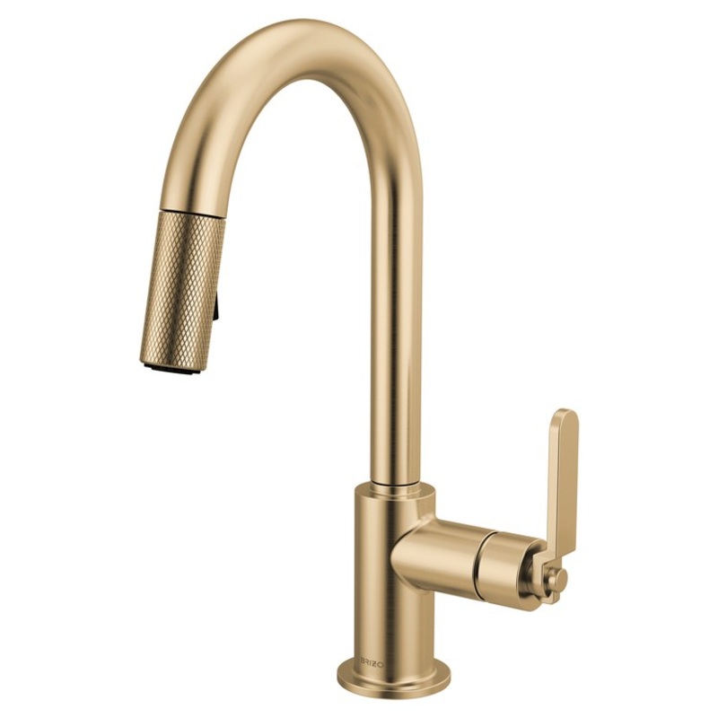 Prep Faucet Litze 1 Industrial Handle ADA Brilliance Luxe Gold Pull Down Dual Function Arc 360 DEG Swivel 1.8 Gallons per Minute