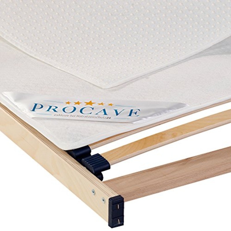 PROCAVE – Coprirete, ideale per rete a doghe, in diverse misure, traspirante, antiscivolo e lavabile, made in Germany, bianco, 80 x 200 cm