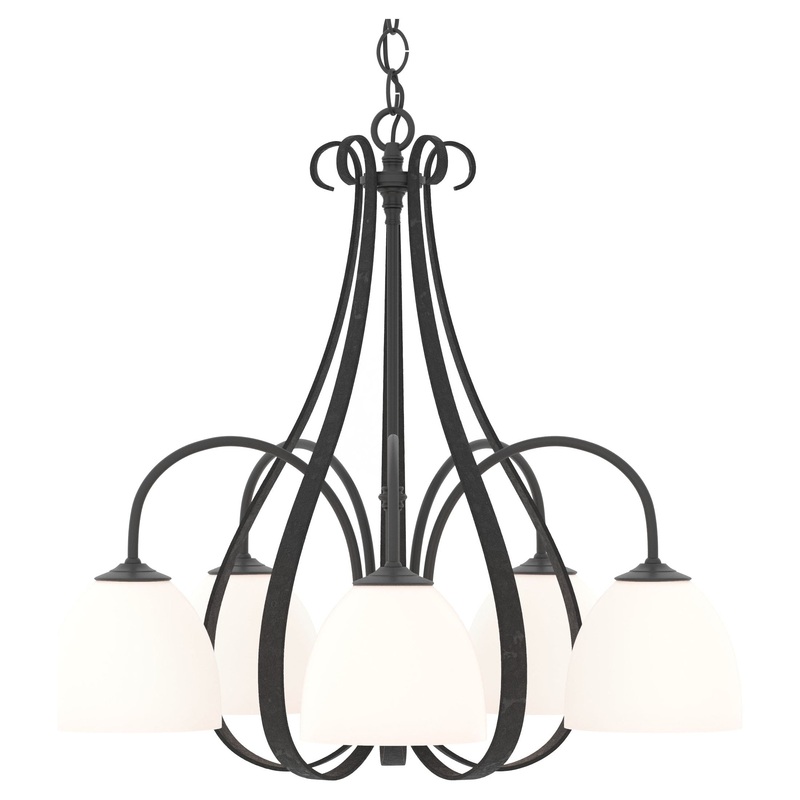 Sweeping Taper 5-Arm Chandelier Black
