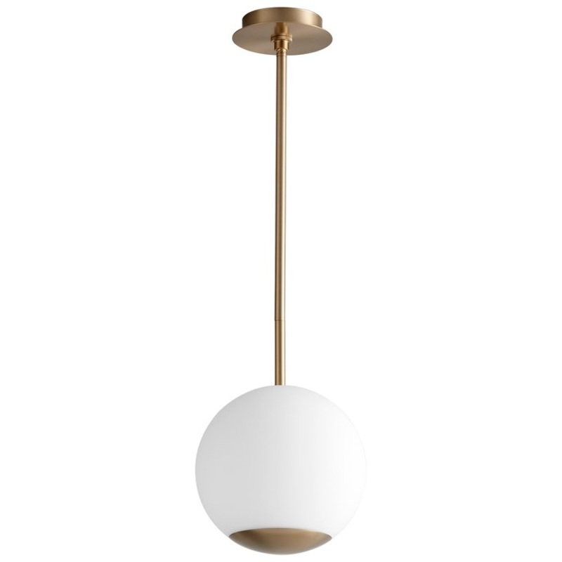 Terra Single-Light 10″ LED Globe Pendant – Aged Brass