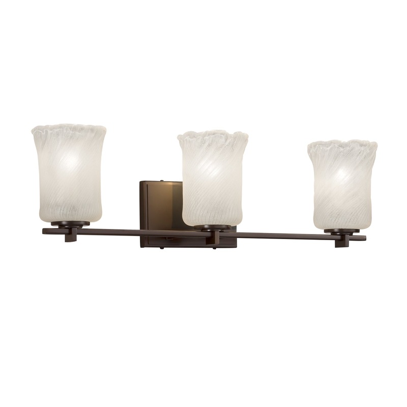 Three Light Bath Bar from the Veneto Luce Collection in Dark Bronze Finish by Justice Designs
