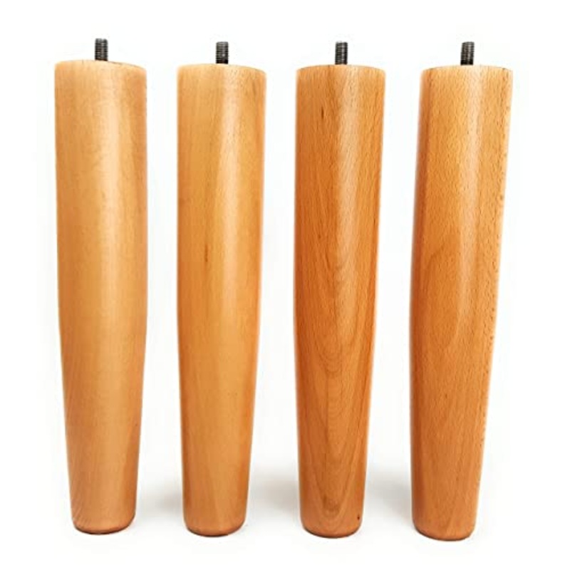 viglietti Set di 4 Pezzi Piedi Faggio per Reti a Doghe in Legno, H 35 cm