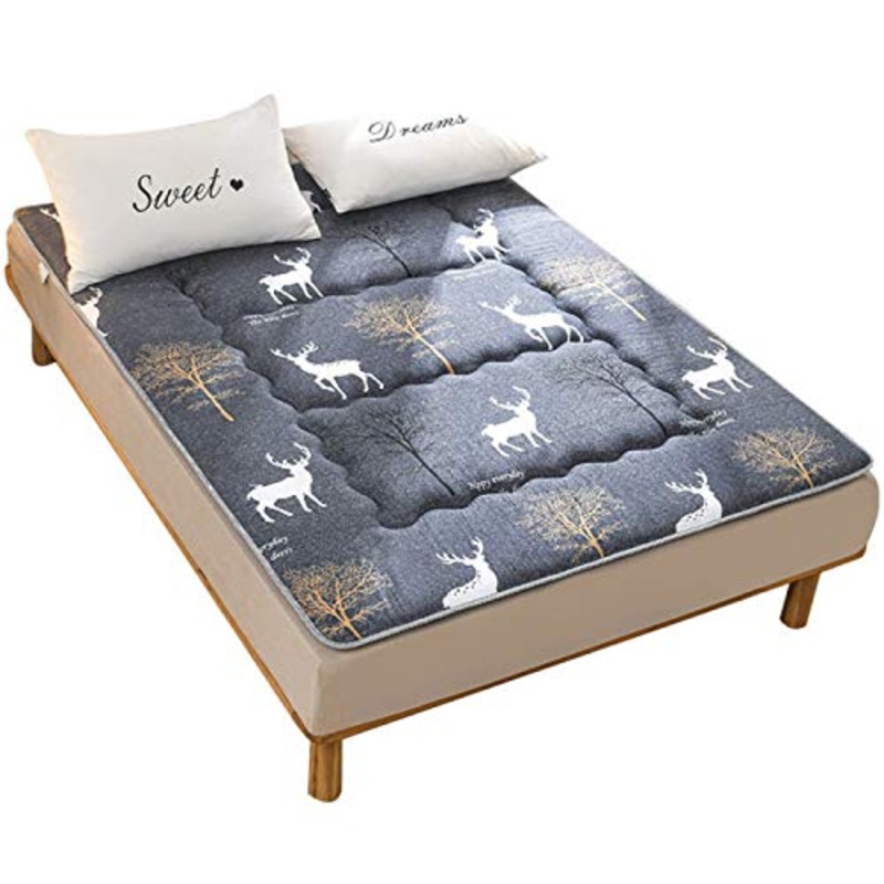 YAHAO Materassi Letto Futon, Pieghevole Antiscivolo Tatami Materasso Pad Tappetino Tappeto Letto A Pelo Letto Pigro Stuoie per Camera da Letto E Ufficio,A-90 * 200cm