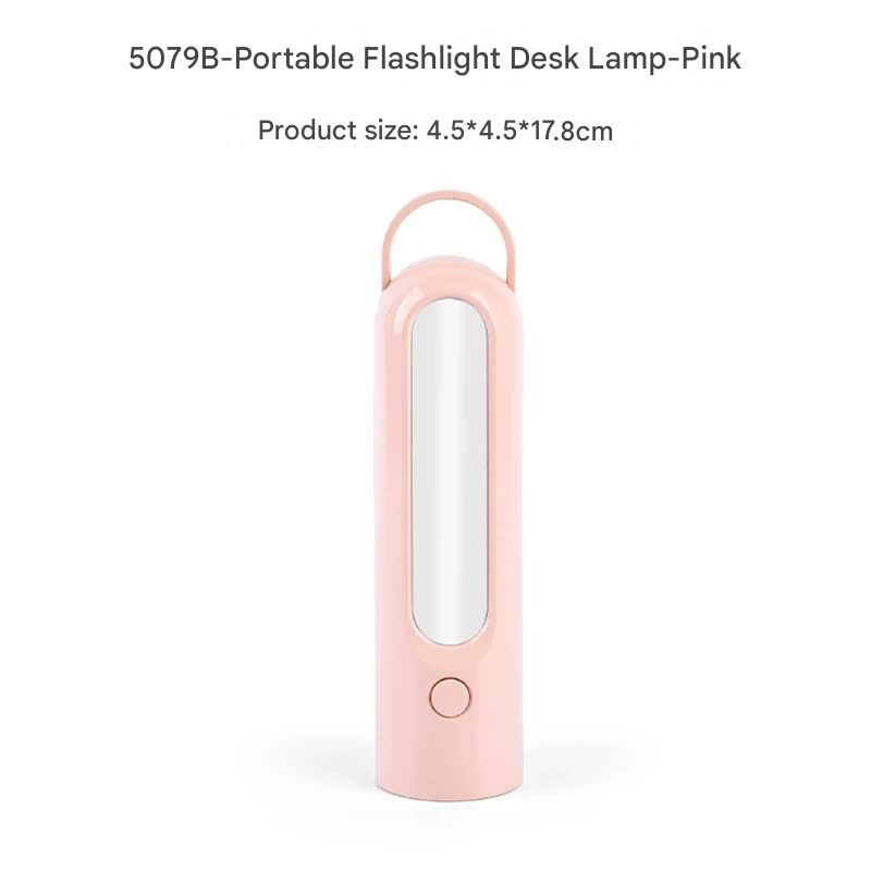 2-in-1 Portable LED Camping Lantern & Flashlight – USB Rechargeable, Dual Light Modes(Handle model pink)