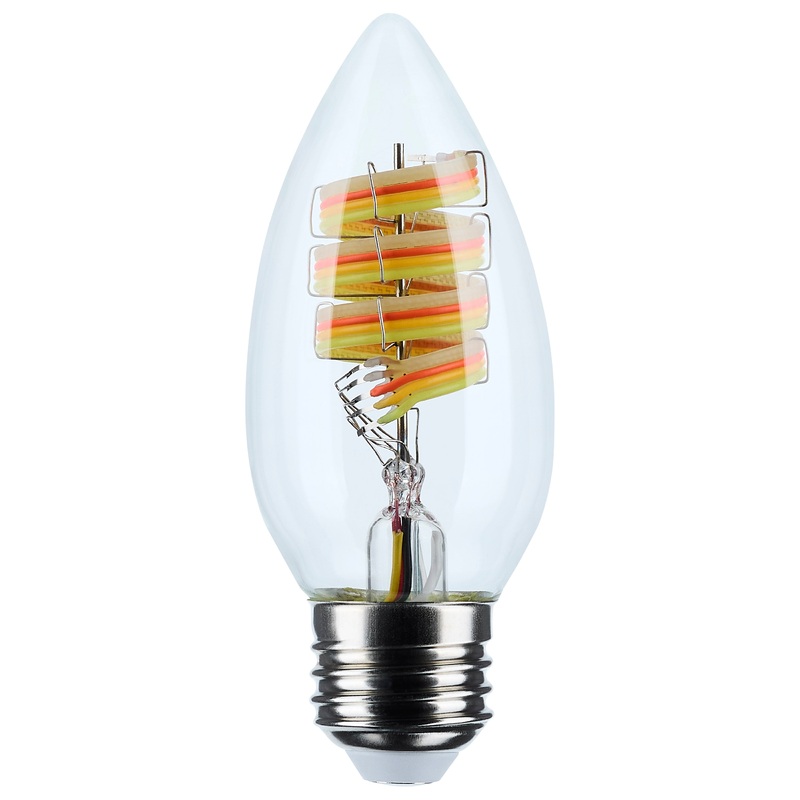 4 Watt – B11 LED – 2700K-5000K RGB/Tunable White – Starfish IOT – Clear – Medium Base – 120 Volt by Satco