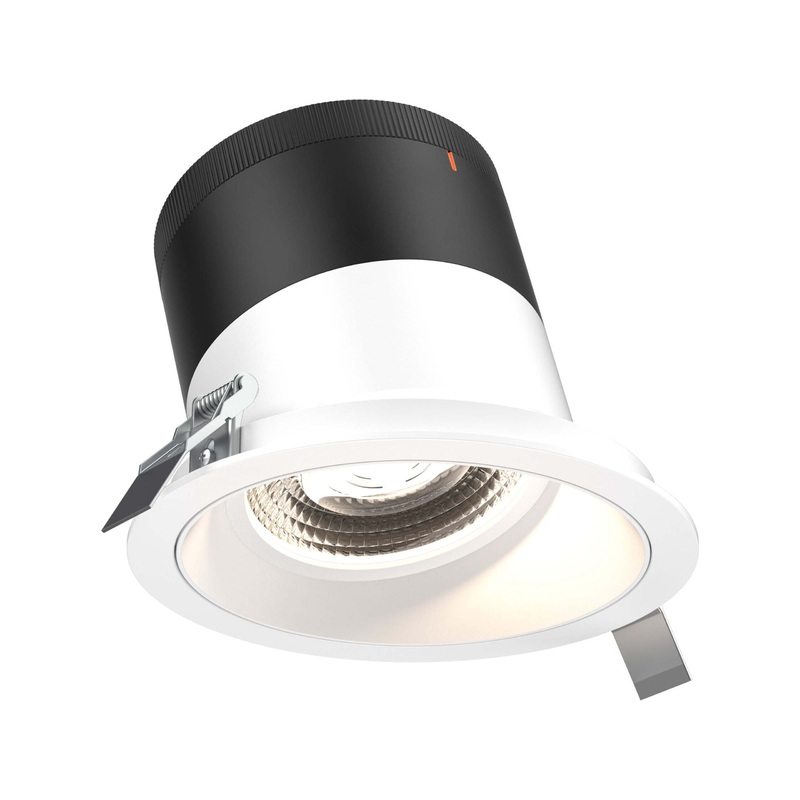 6″ Modular Downlight White with White Trim 35 Degrees Sloped Ceiling