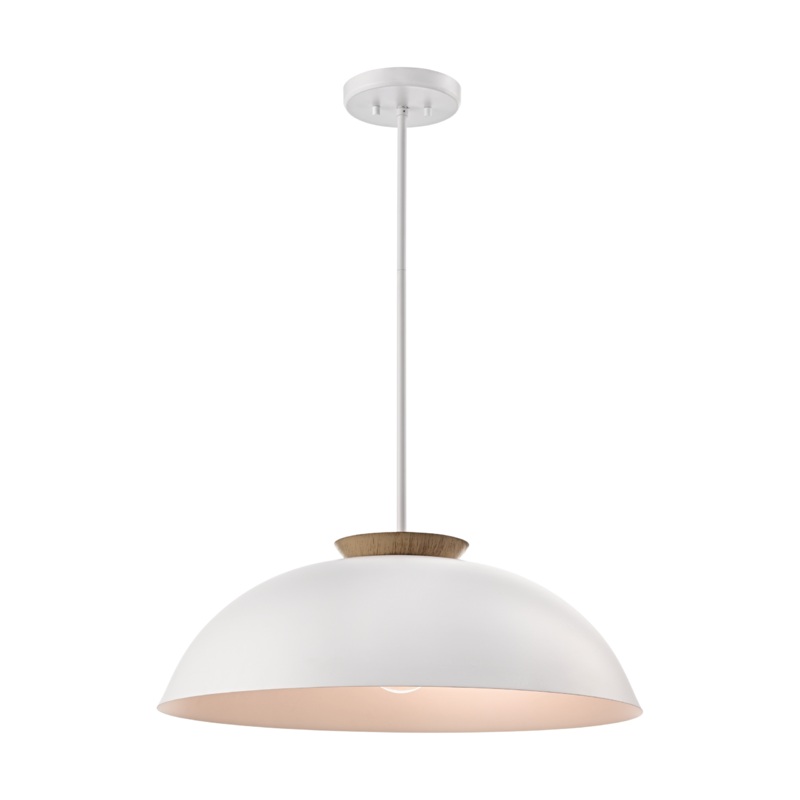 Bergen 1-Light Dual Mount Matte White and Natural Wood