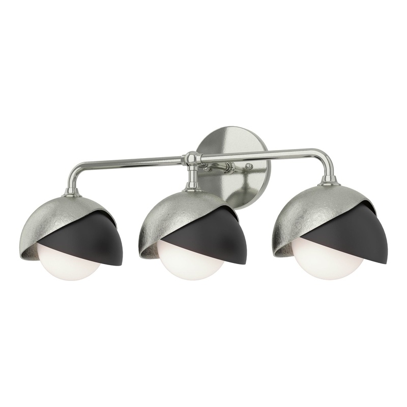 Brooklyn 3-Light Double Shade Bath Sconce Sterling Black