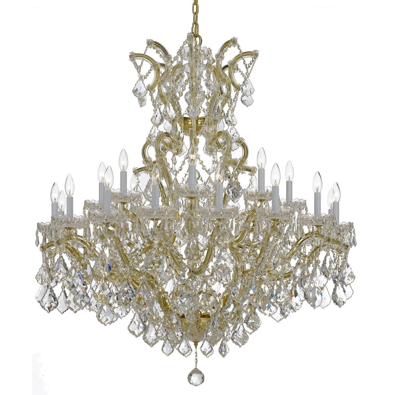 Crystorama 4424-GD-CL-MWP Maria Theresa 25 Light Chandelier Gold