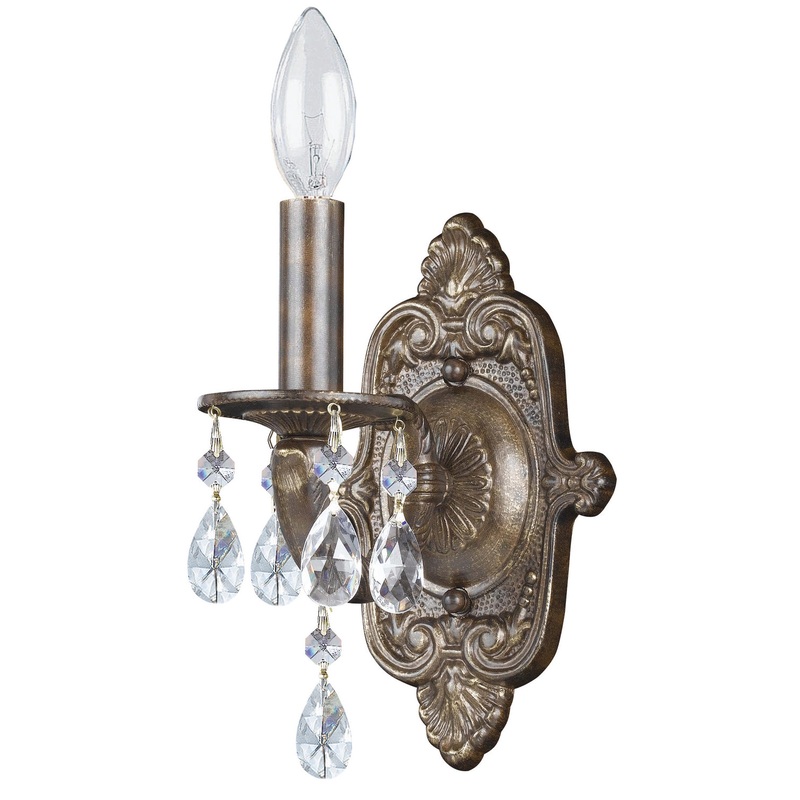 Crystorama 5021-VB-CL-SAQ Paris Market One Light Wall Sconce Venetian Bronze
