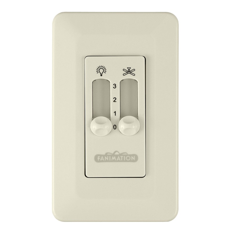 Fanimation CW2LA Controls Wall Control Non-Reversing – Fan Speed And Light Light Almond (Discontinued)