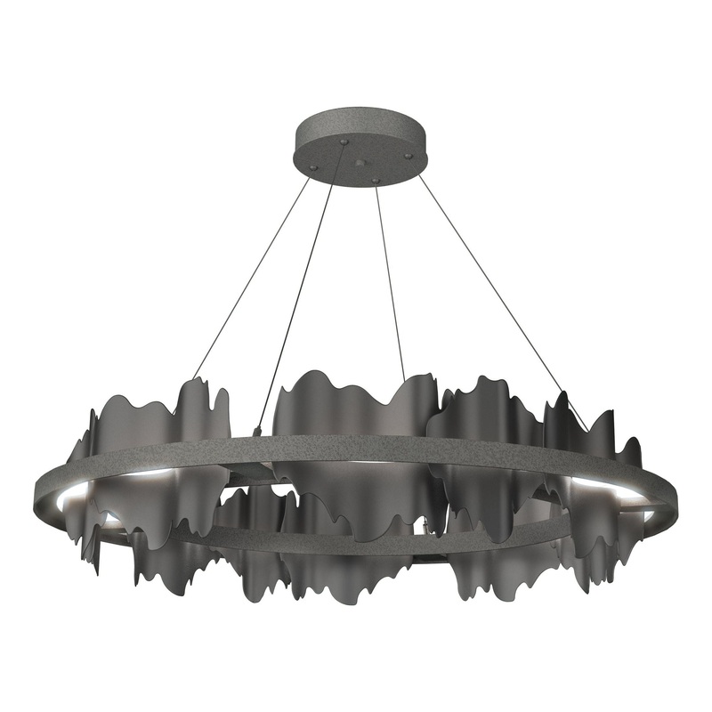 Hildene Circular LED Pendant Natural Iron Black