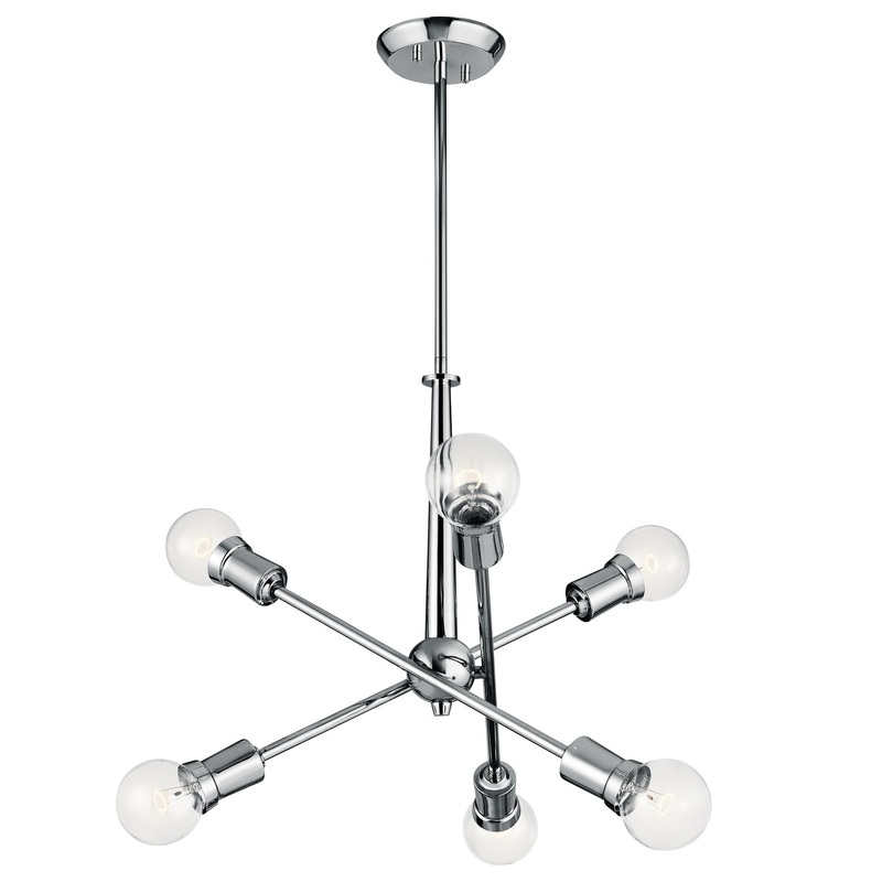 Kichler 43095CH Six Light Chandelier, Chrome