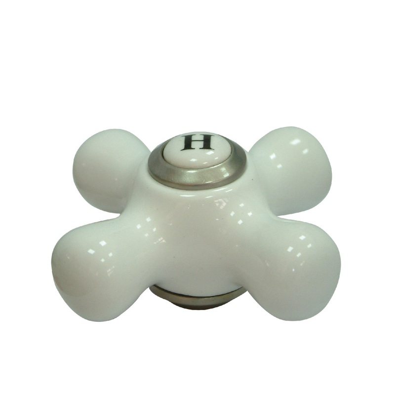 KSH3608PXH Hot Porcelain Cross Handle, Brushed Nickel