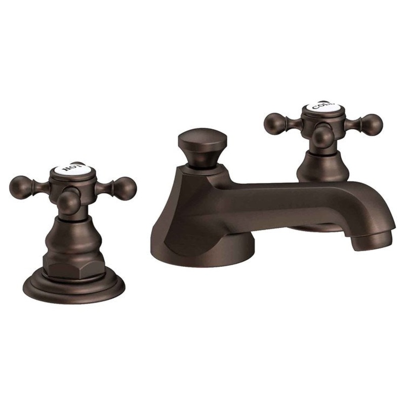 Lavatory Faucet Astor Widespread 8 to 20 Inch Spread 2 Cross ADA English Bronze 1.2 Gallons per Minute Brass Spout Height 1-7/16 Inch