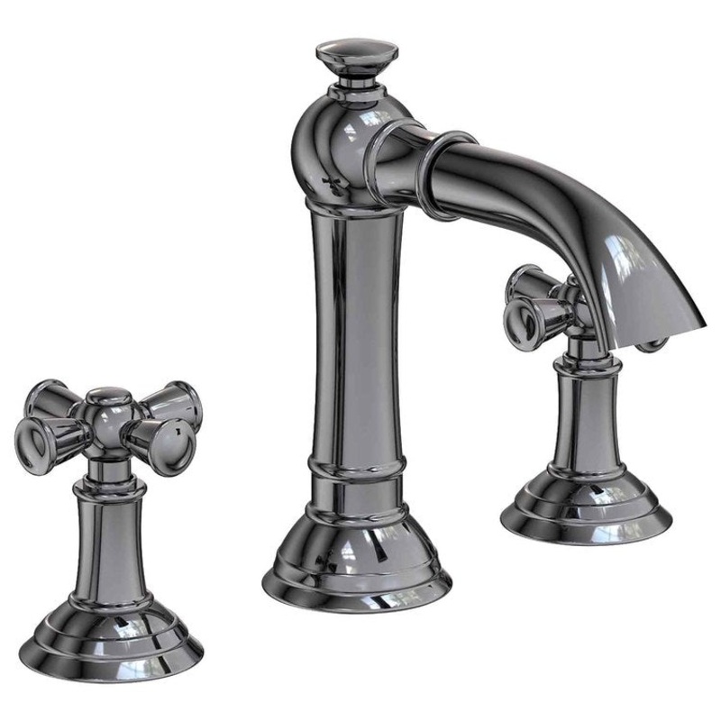 Lavatory Faucet Aylesbury Widespread 8 to 20 Inch Spread 2 Cross ADA Midnight Chrome 1.2 Gallons per Minute Brass Spout Height 4-3/16 Inch