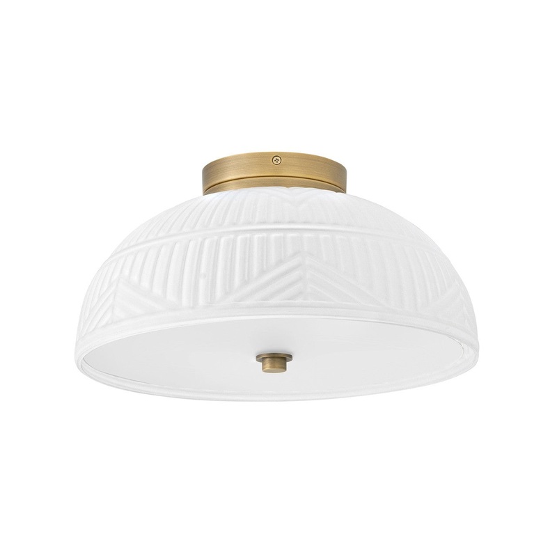 LED Flush Mount from the Devon Collection in Lacquered Brass Finish by Hinkley