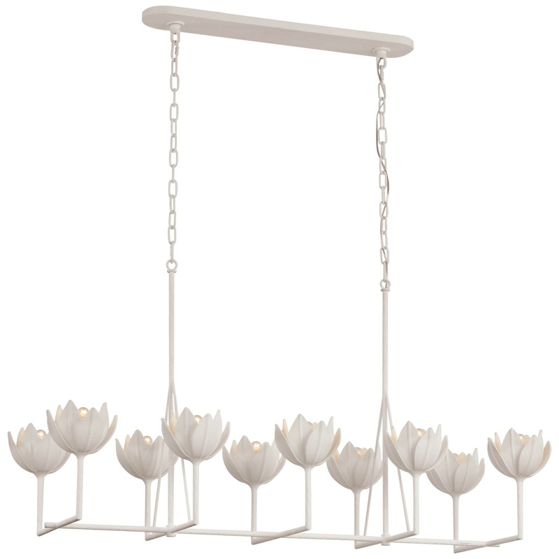 LED Linear Chandelier from the Alberto Collection in Plaster White Finish by Visual Comfort Signature