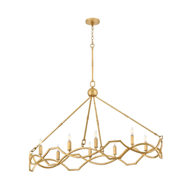 LED Linear Pendant from the Leona Collection in Distressed Brass Finish by Hinkley