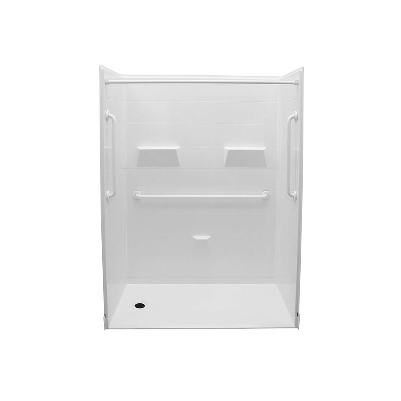 MAAX 106550-000-002-001 MX QSI-6030-BF 1 in. AcrylX Alcove Left-Hand Drain Five-Piece Shower in White