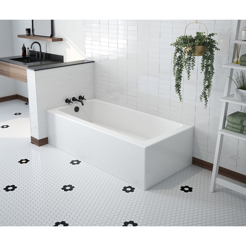 MAAX 106815-000-002-002 Mackenzie Corner Access 6030 AcrylX Corner Right-Hand Drain Bathtub in White