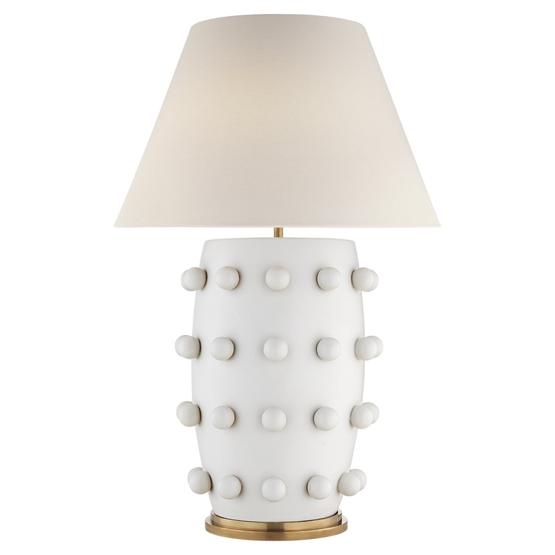 One Light Table Lamp from the Linden Collection in Plaster White Finish by Visual Comfort Signature