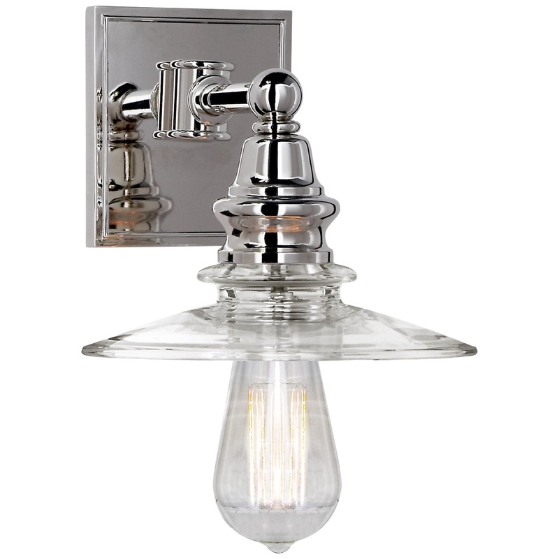 One Light Wall Sconce from the Covington Collection in Polished Nickel Finish by Visual Comfort Signature