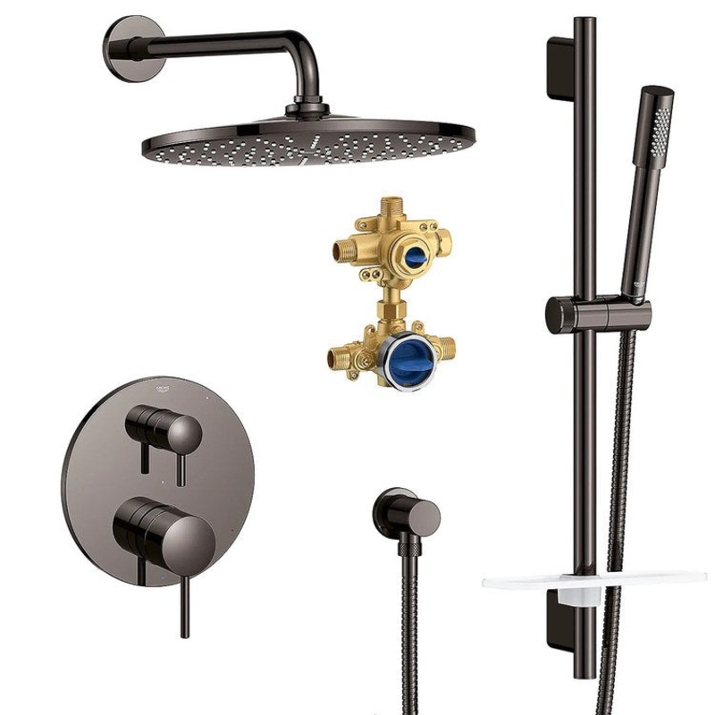 Shower Set Timeless Pressure Balanced 2 Lever Hard Graphite 1.75 Gallons per Minute