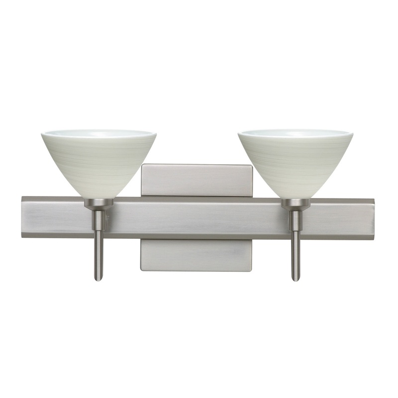 Two Light Wall Sconce from the Domi Collection in Satin Nickel Finish by Besa