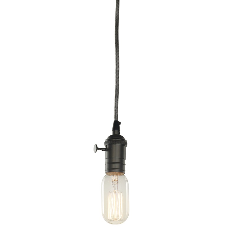 Vintage Gunmetalpendant W/ 40W T14 Nostalgic Thread E26 120V Pendant by Bulbrite