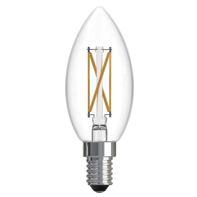 4.10Watt Candelabra Clear, 400  Lumens, E12 base, 120 Volt Light Bulb by Bulbrite (Pack of 6)