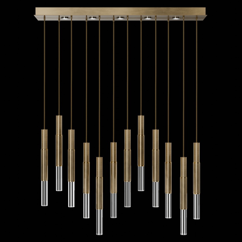 Antonia 61″W Rectangular Pendant Gold Leaf/Brass/No Skin