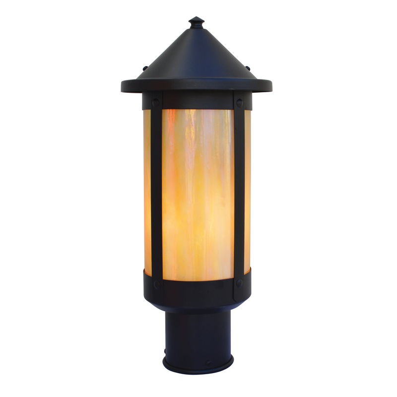 Arroyo BP-7LGW-BK Berkeley One Light Post Mount Satin Black
