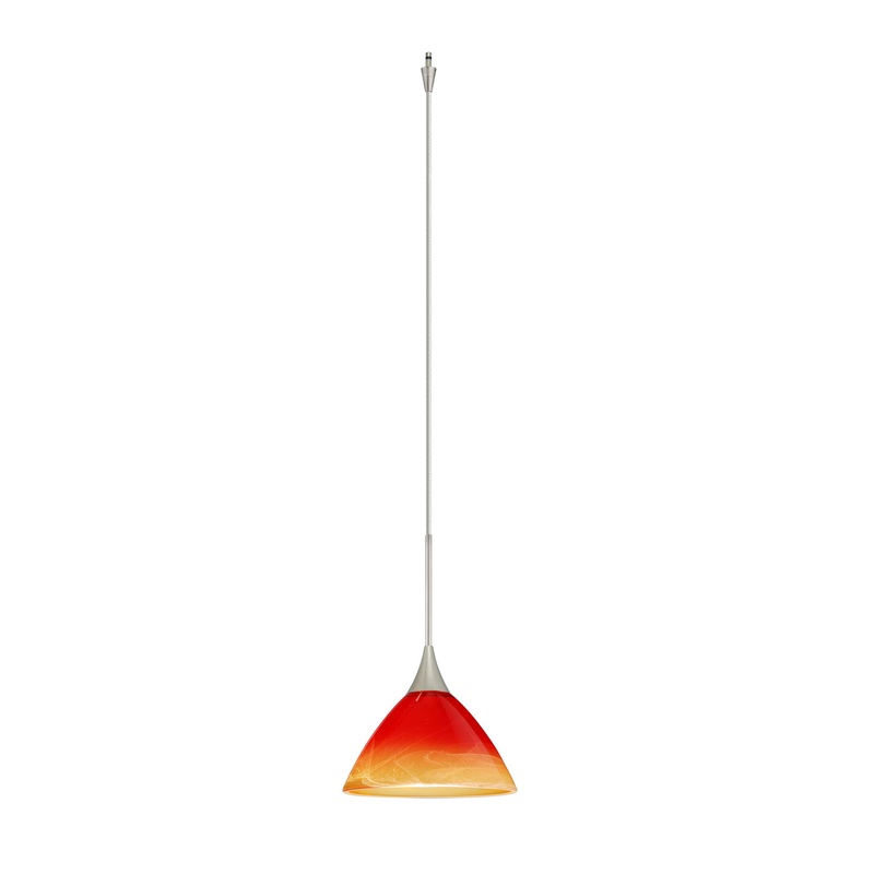 Besa XP-1743SL-SN Domi One Light Pendant Satin Nickel