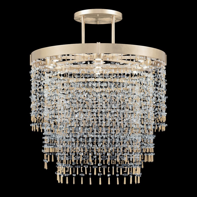 Capri 45″W Round Pendant Soft Gold Leaf