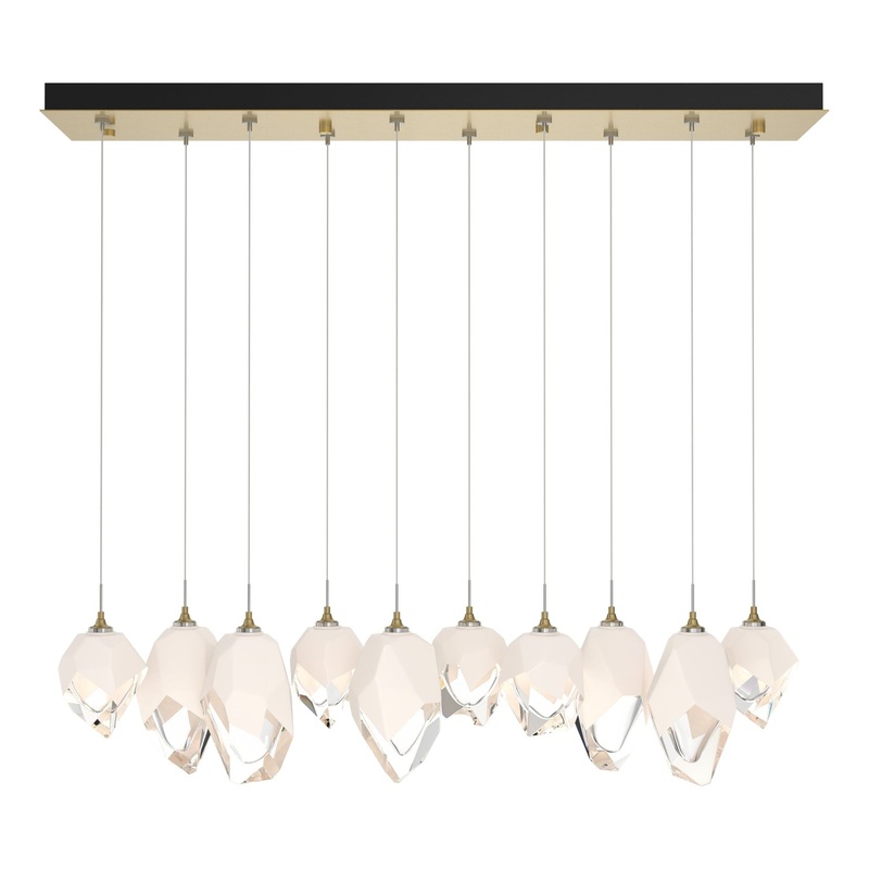 Chrysalis 10-Light Mixed Crystal Pendant Modern Brass White Crystal (WP)