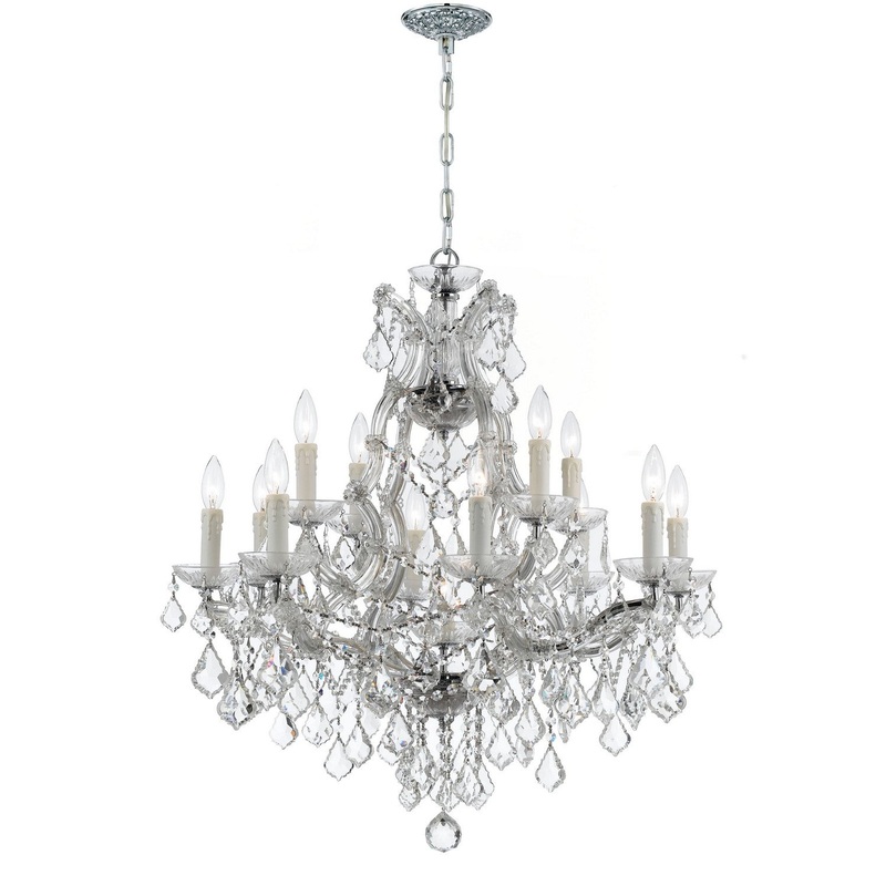 Crystorama 4412-CH-CL-I Maria Theresa 13 Light Chandelier Polished Chrome