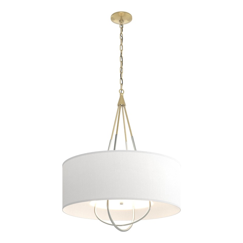 Loop Pendant Modern Brass Vintage Platinum Natural Anna Shade (SF)