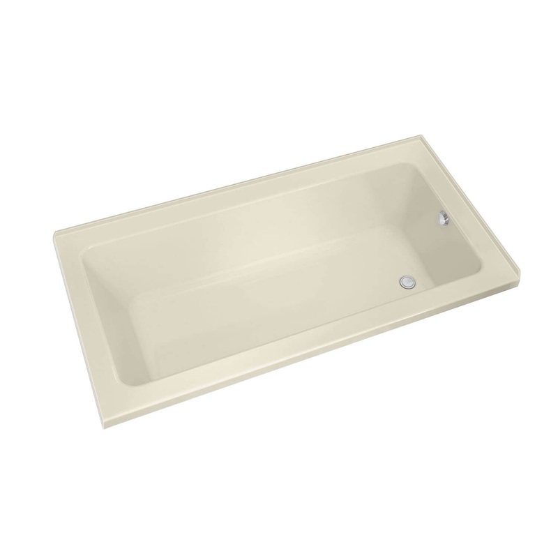 MAAX 106212-R-000-004 Pose 7236 IF Acrylic Corner Right Right-Hand Drain Bathtub in Bone