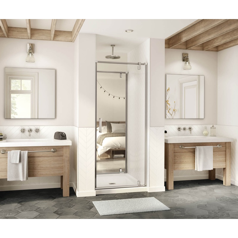 MAAX 137937-900-305-000 ModulR 2 36 x 78 in. 8mm Pivot Shower Door for Tunnel Installation with Clear glass in Brushed Nickel